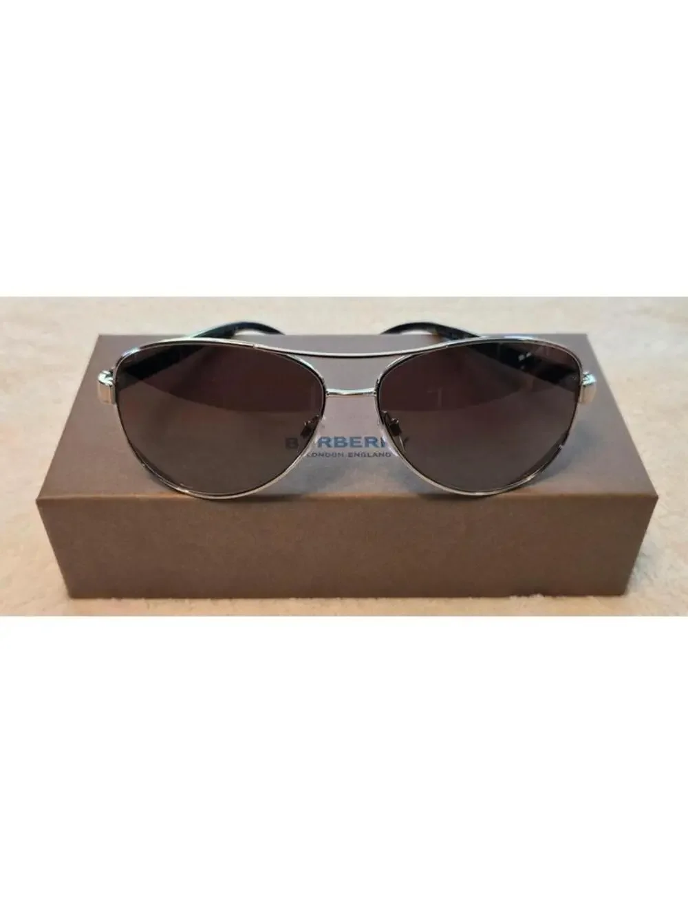 Authentic Burberry Sunglasses 0BE3080 114513 Gold/Brown, Aviator ITALY